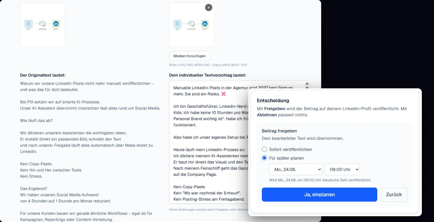 Freigabe-Maske mit individuellem Text